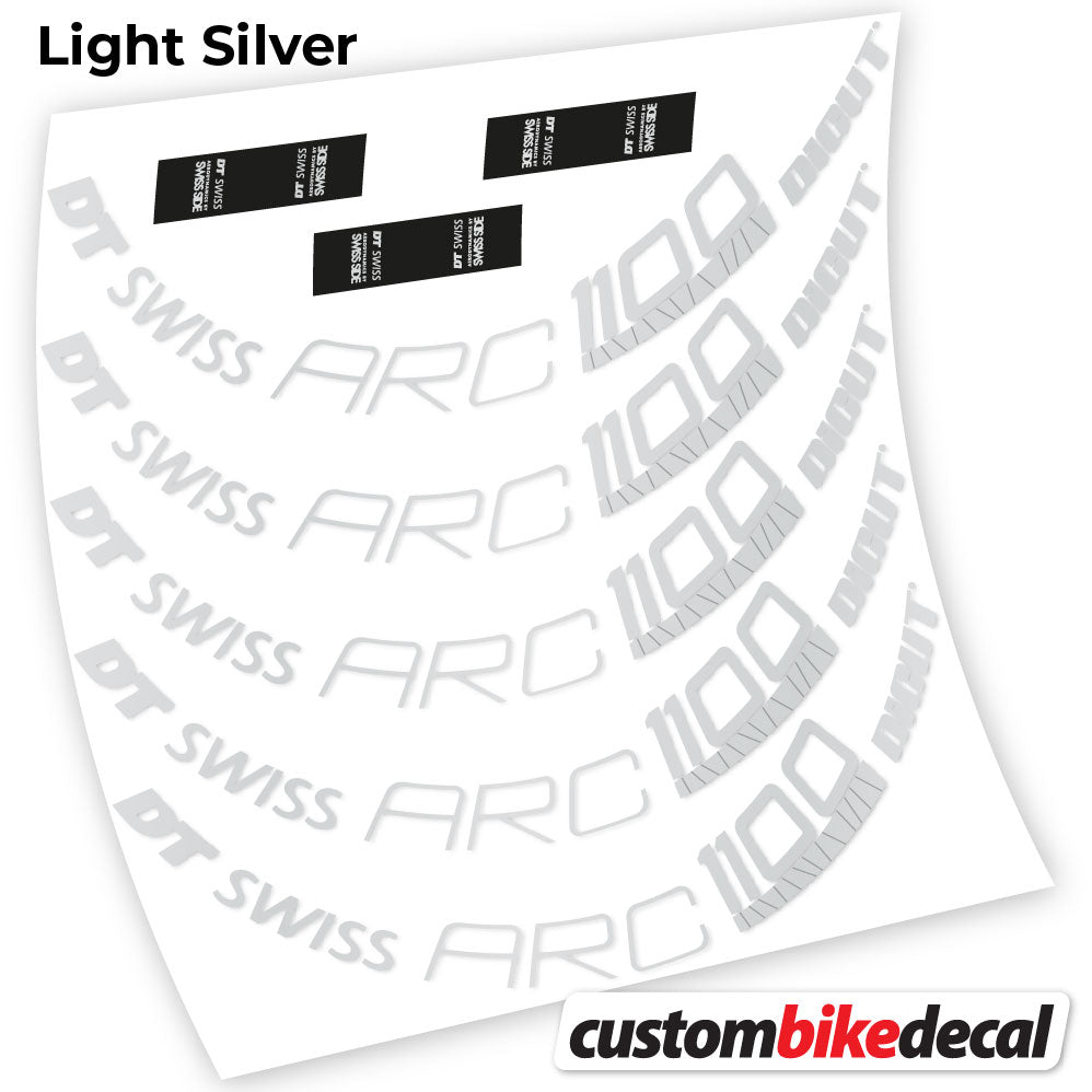 Light Silver decal for DT Swiss ARC 1100 Dicut 80 road wheel 80mm – bike sticker vinyl