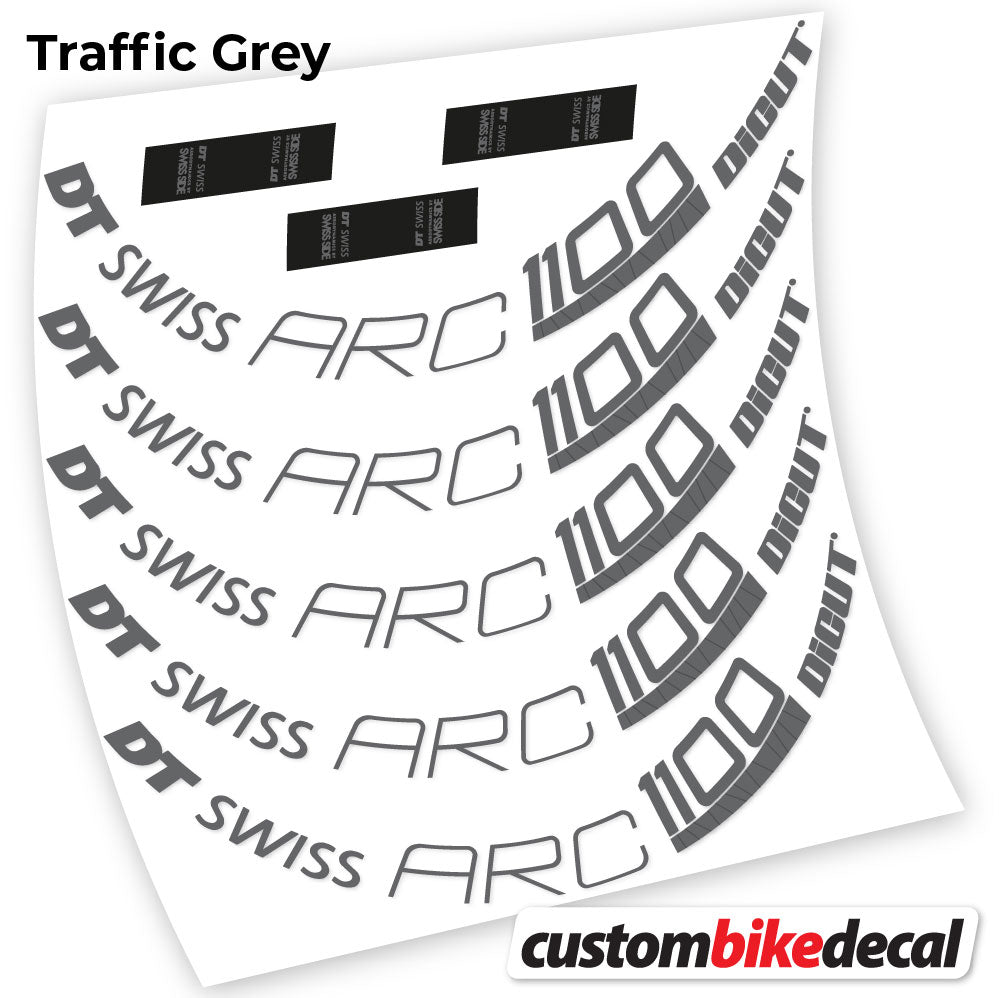 Trac Grey decal for DT Swiss ARC 1100 Dicut 80 road wheel 80mm – bike sticker vinyl