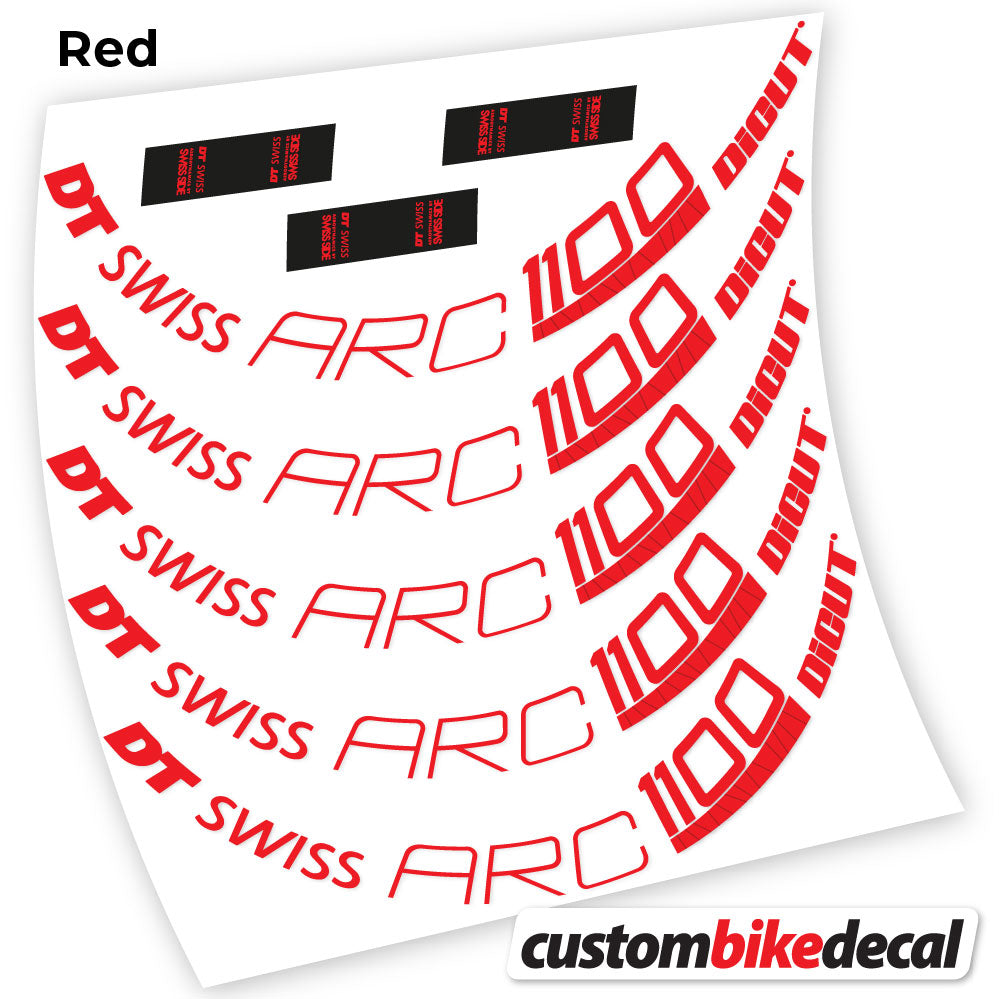 Red decal for DT Swiss ARC 1100 Dicut 80 road wheel 80mm – bike sticker vinyl