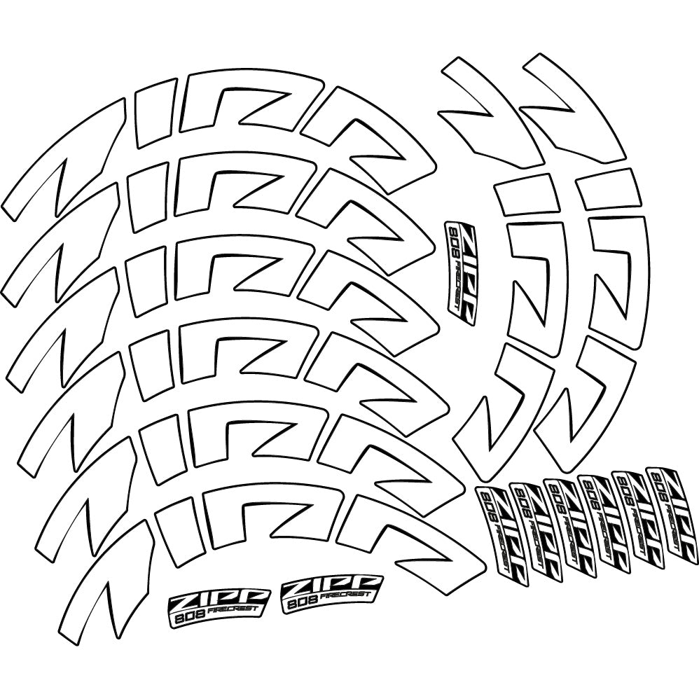 Stickers Zipp 808 FC, Route profile 88 compatibles Autocollants roues Route