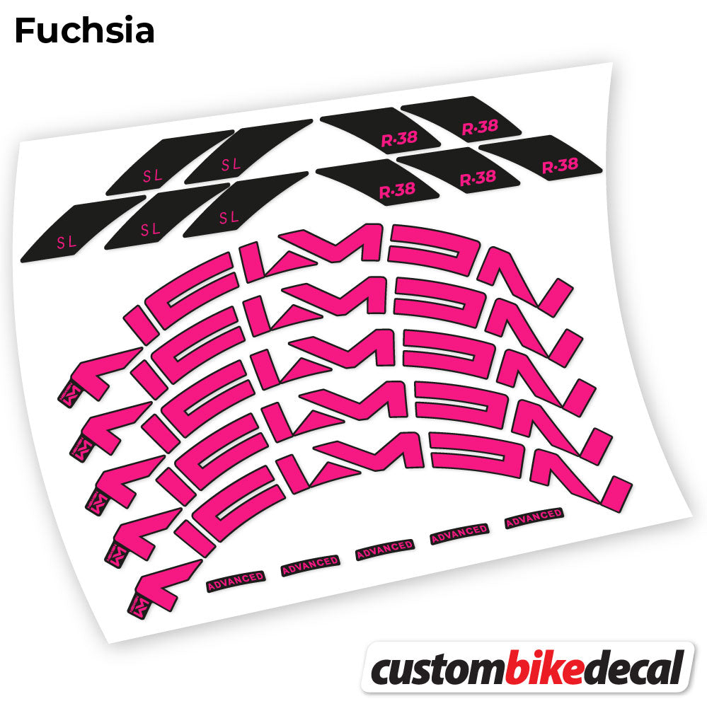 Fuchsia decal for Newmen Advanced SL R.38 Carbon road wheel 35mm – bike sticker vinyl
