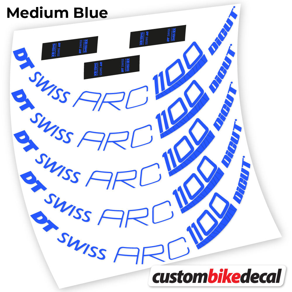 Medium Blue decal for DT Swiss ARC 1100 Dicut 80 road wheel 80mm – bike sticker vinyl