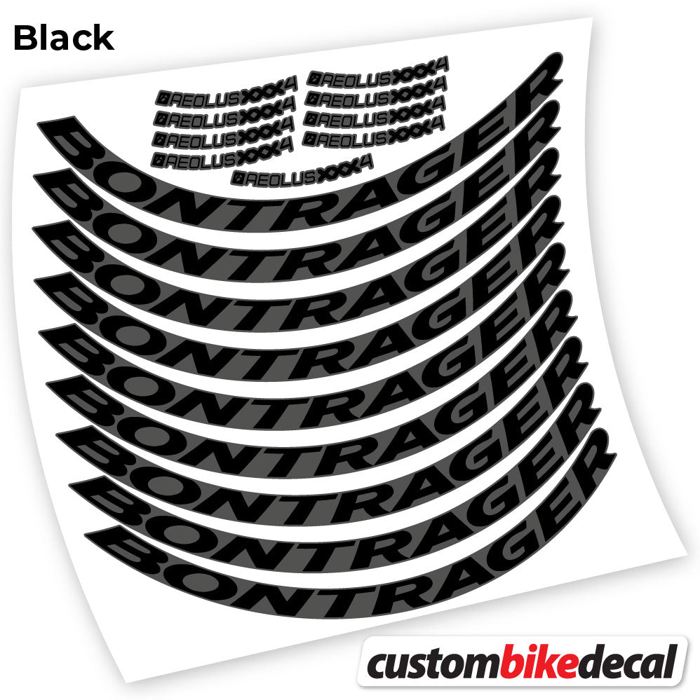 Matte Black+Gloss Black decal for Bontrager Aeolus XXX4 Disc road wheel 45mm – bike sticker vinyl