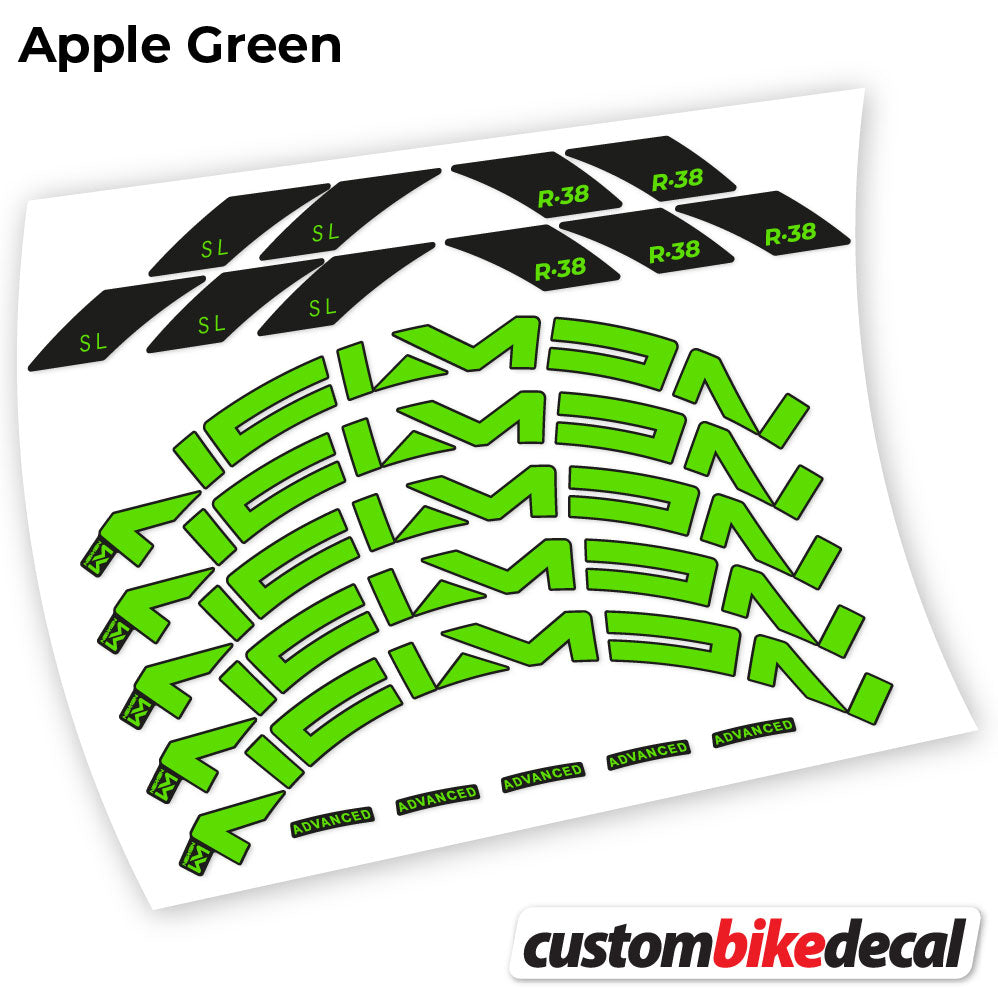 Apple Green decal for Newmen Advanced SL R.38 Carbon road wheel 35mm – bike sticker vinyl