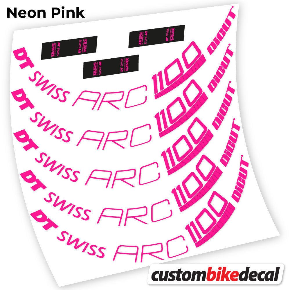Neon Pink decal for DT Swiss ARC 1100 Dicut 80 road wheel 80mm – bike sticker vinyl