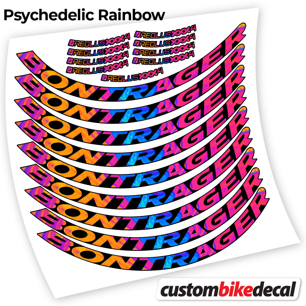 Psychedelic  Rainbow decal for Bontrager Aeolus XXX4 Disc road wheel 45mm – bike sticker vinyl