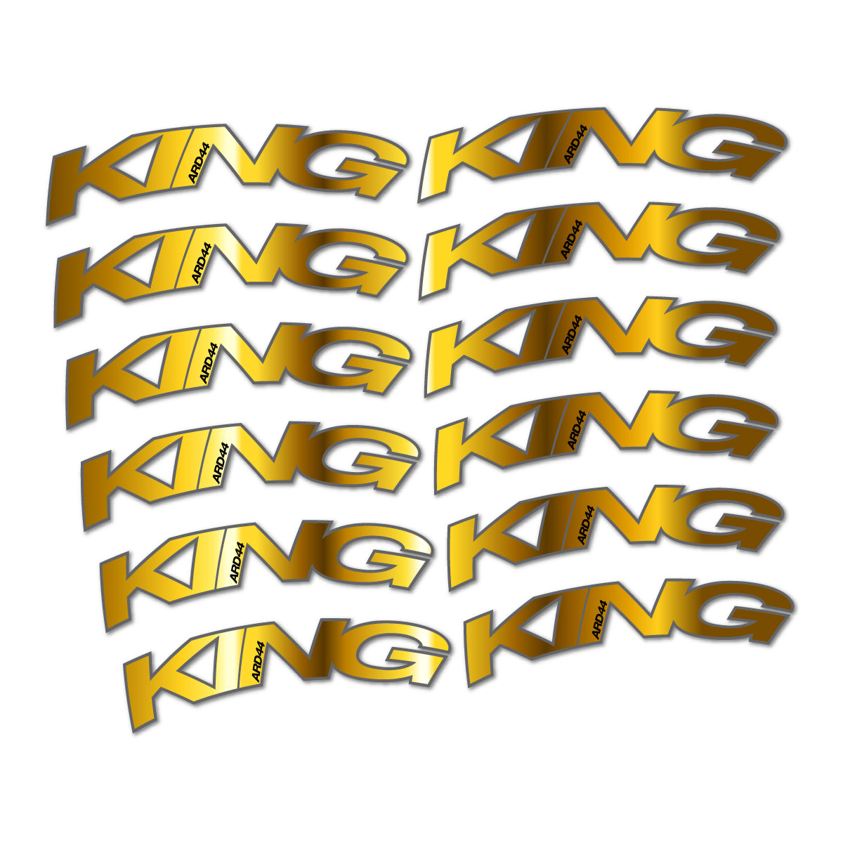 Stickers compatibles Chris King ARD44 2023-2026 pour jantes route – autocollants vinyle - Or Chromé