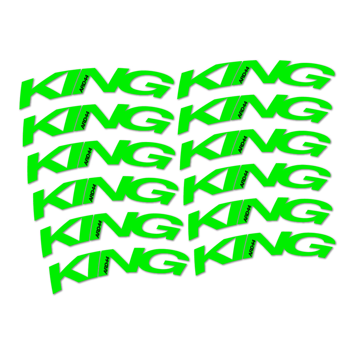 Stickers compatibles Chris King ARD44 2023-2026 pour jantes route – autocollants vinyle - Vert Fluo