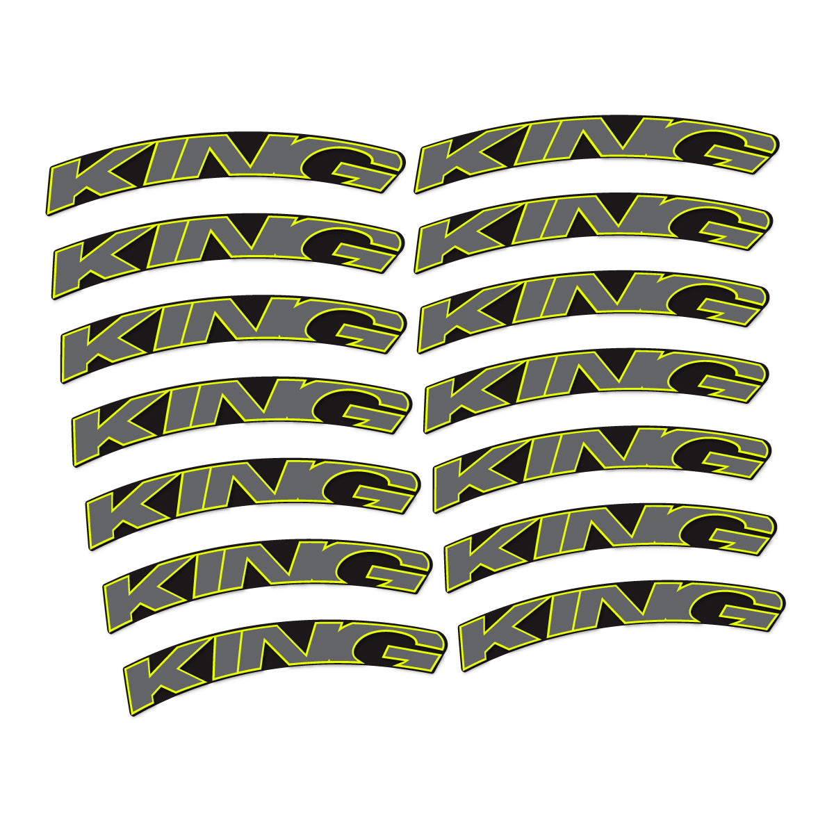 Stickers compatibles Chris King GRD23 2023-2026 pour jantes route – autocollants vinyle - Jaune Fluo