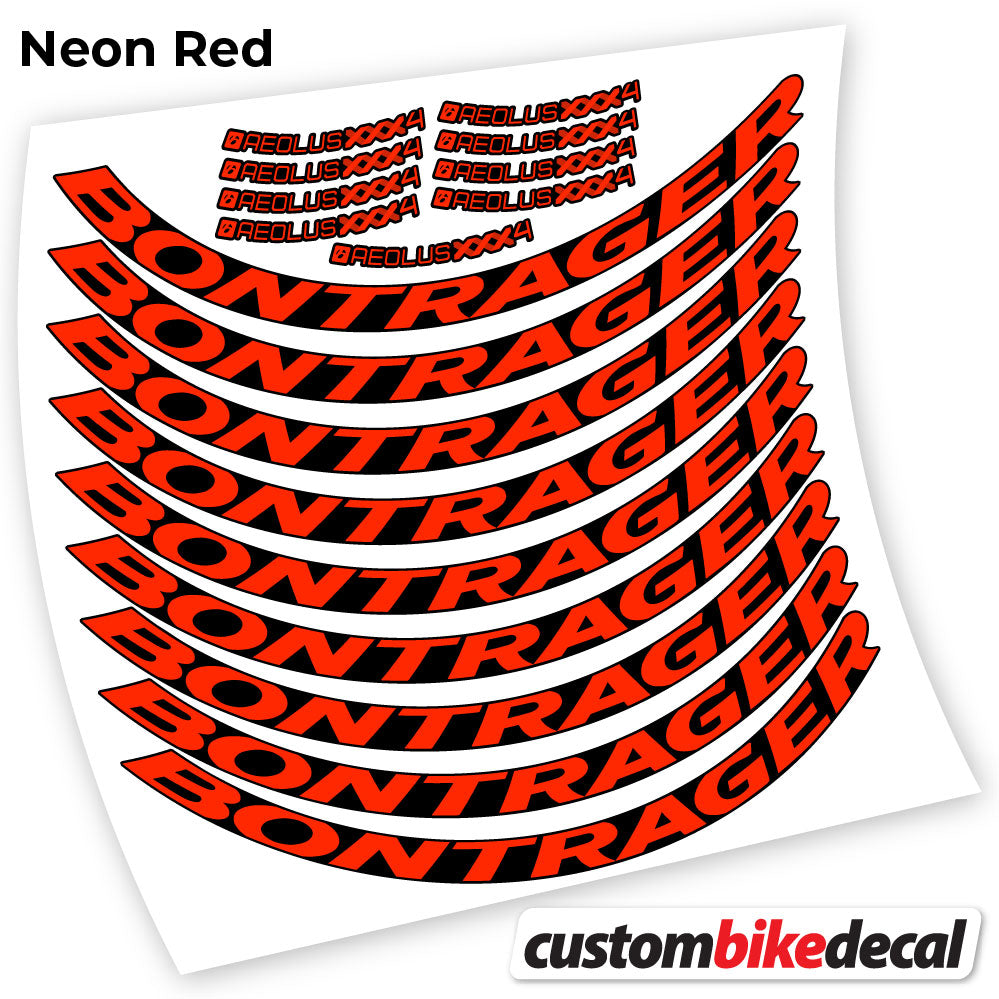 Neon Red decal for Bontrager Aeolus XXX4 Disc road wheel 45mm – bike sticker vinyl