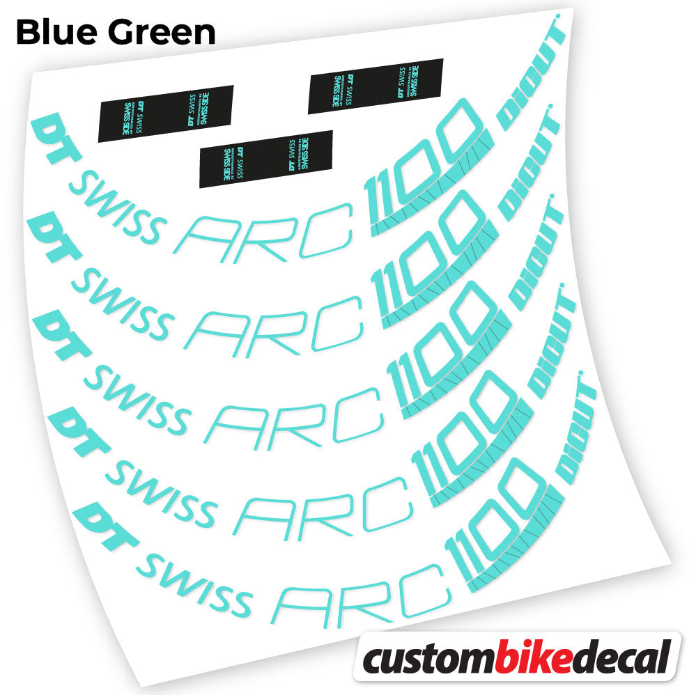 Blue Green decal for DT Swiss ARC 1100 Dicut 80 road wheel 80mm – bike sticker vinyl