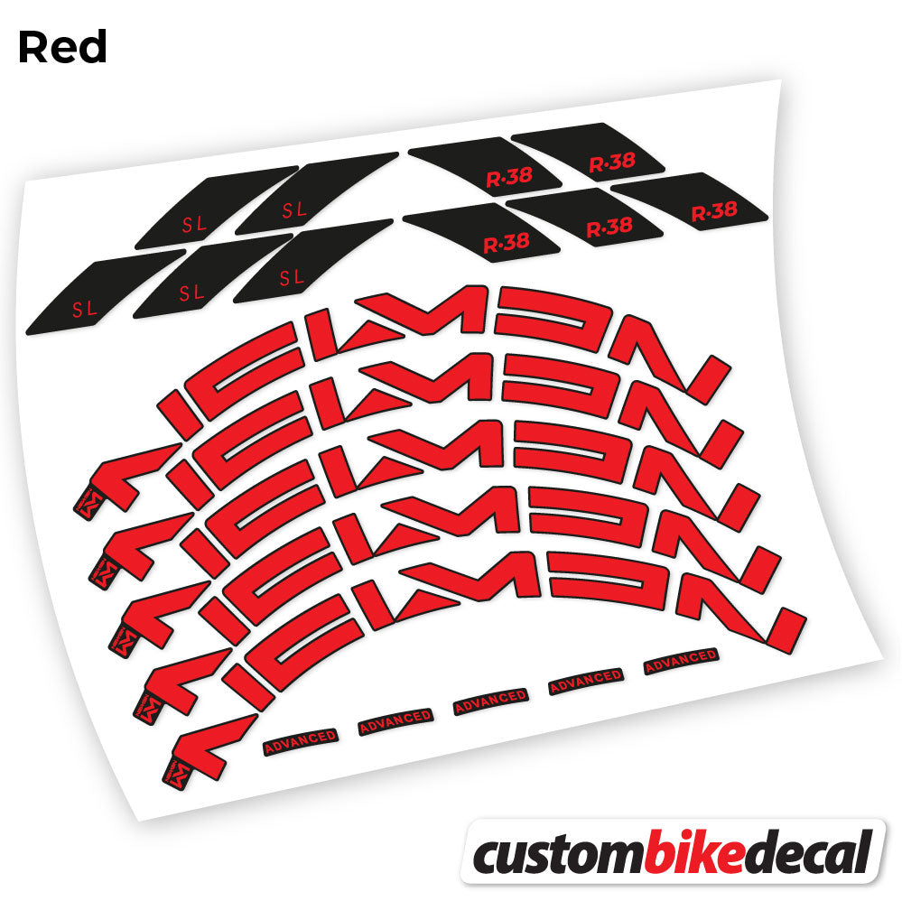 Red decal for Newmen Advanced SL R.38 Carbon road wheel 35mm – bike sticker vinyl