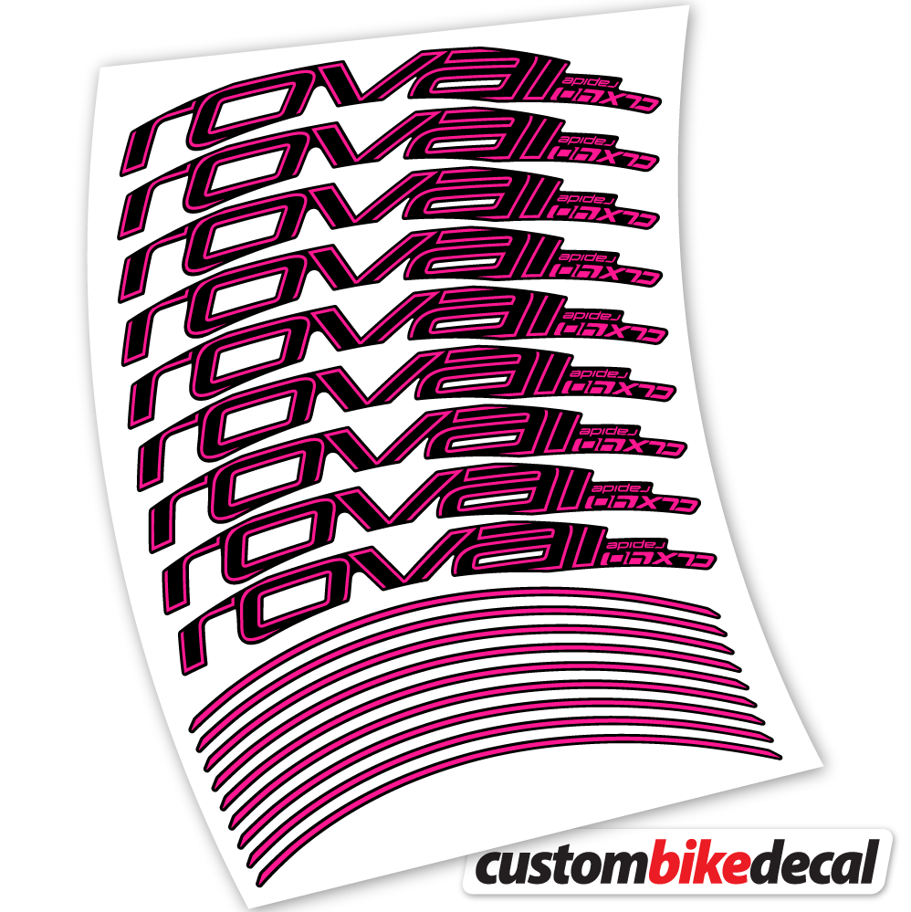 Neon Pink decal for Roval Rapide CLX40 Track brake road wheel 40mm – bike sticker vinyl