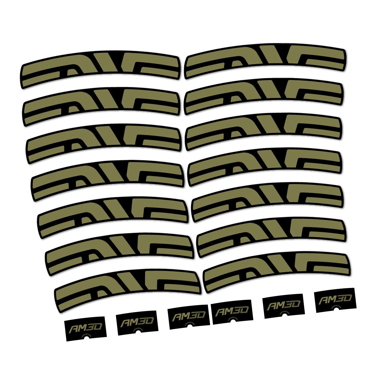 Stickers compatibles Envx AM30 2026 pour jantes route – autocollants vinyle - Kaki