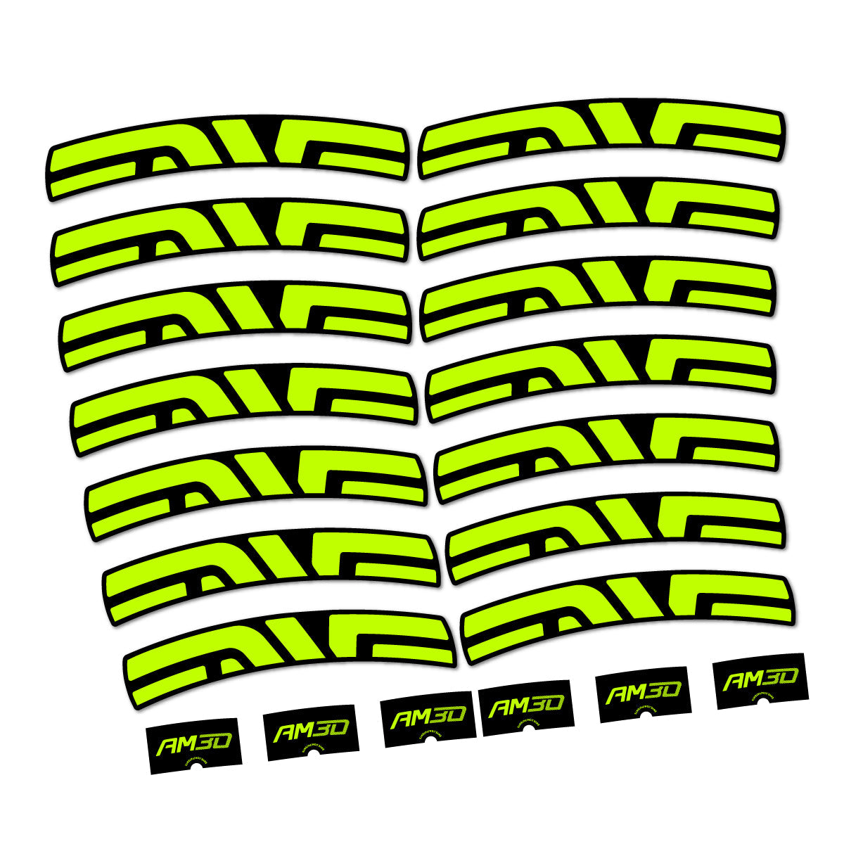 Lime Neon decal for Envx AM30 2026 road wheel – bike sticker vinyl