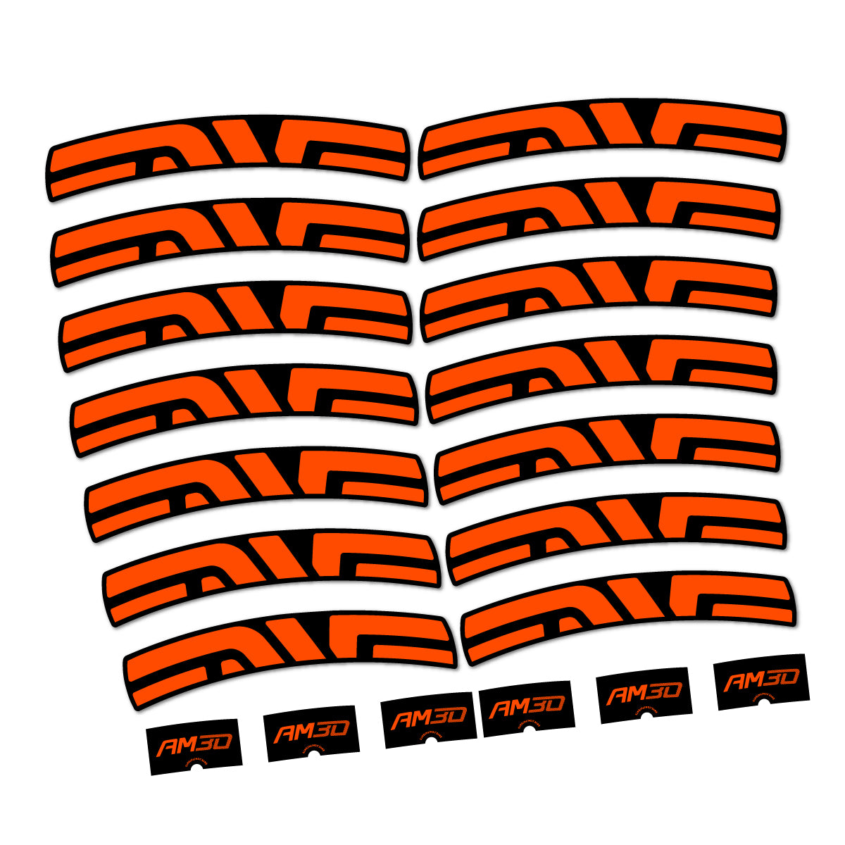 Stickers compatibles Envx AM30 2026 pour jantes route – autocollants vinyle - Orange Fluo