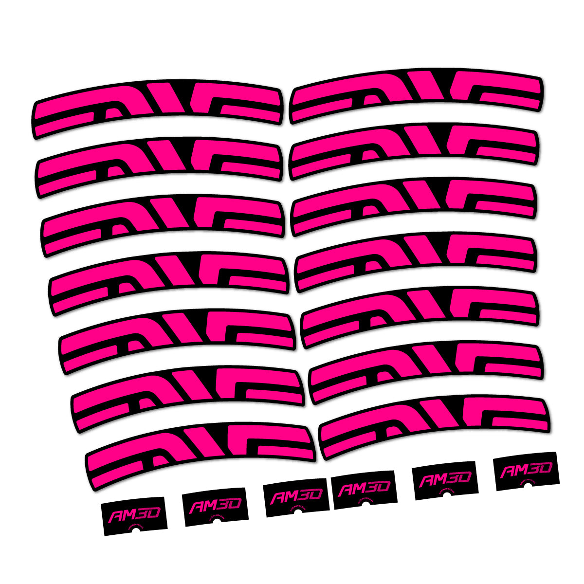 Stickers compatibles Envx AM30 2026 pour jantes route – autocollants vinyle - Rose Fluo