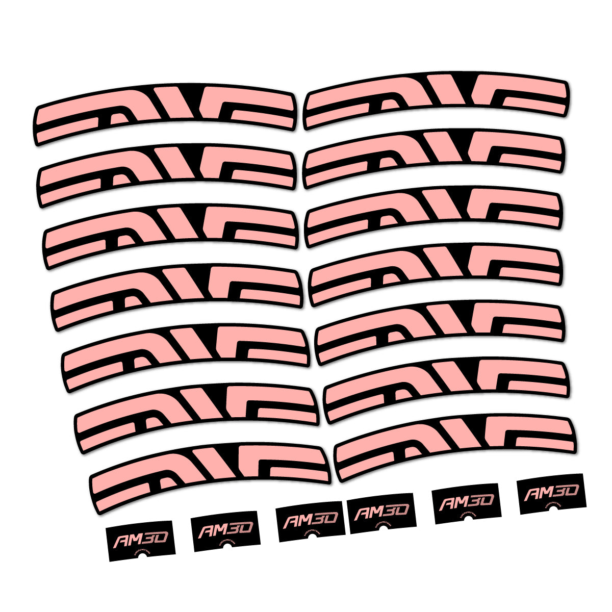 Stickers compatibles Envx AM30 2026 pour jantes route – autocollants vinyle - Rose Saumon