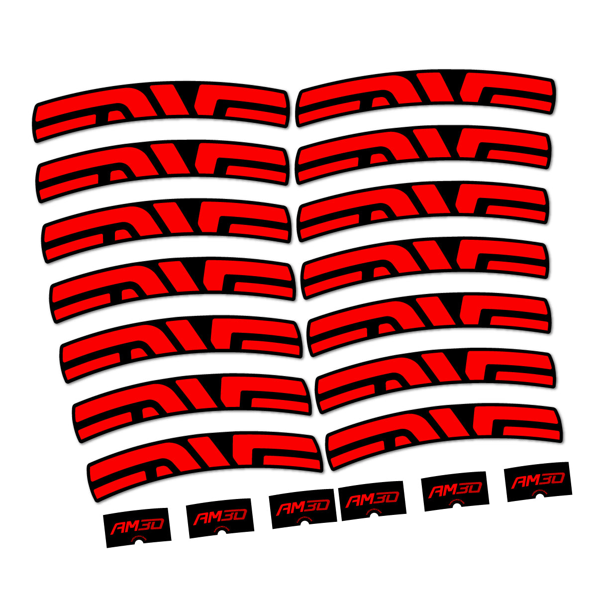 Stickers compatibles Envx AM30 2026 pour jantes route – autocollants vinyle - Rouge Orangé