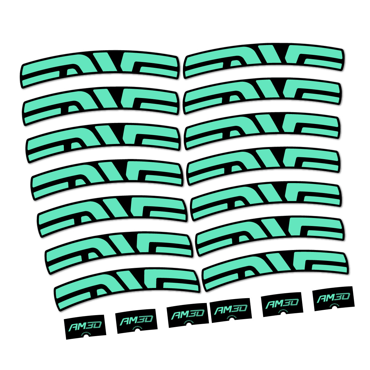 Stickers compatibles Envx AM30 2026 pour jantes route – autocollants vinyle - Vert Menthe
