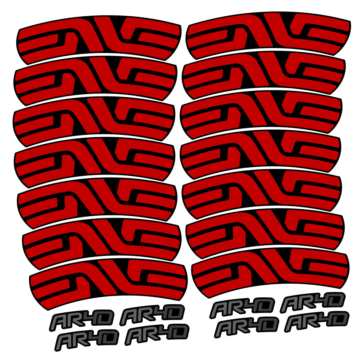 Medium Red decal for Envx AR40 2026 road wheel 40mm – bike sticker vinyl