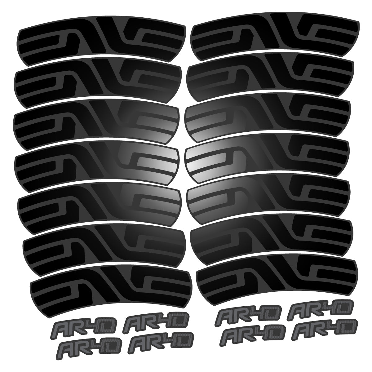 Stickers compatibles Envx AR40 2026 pour jantes route 40 mm – autocollants vinyle - Noir