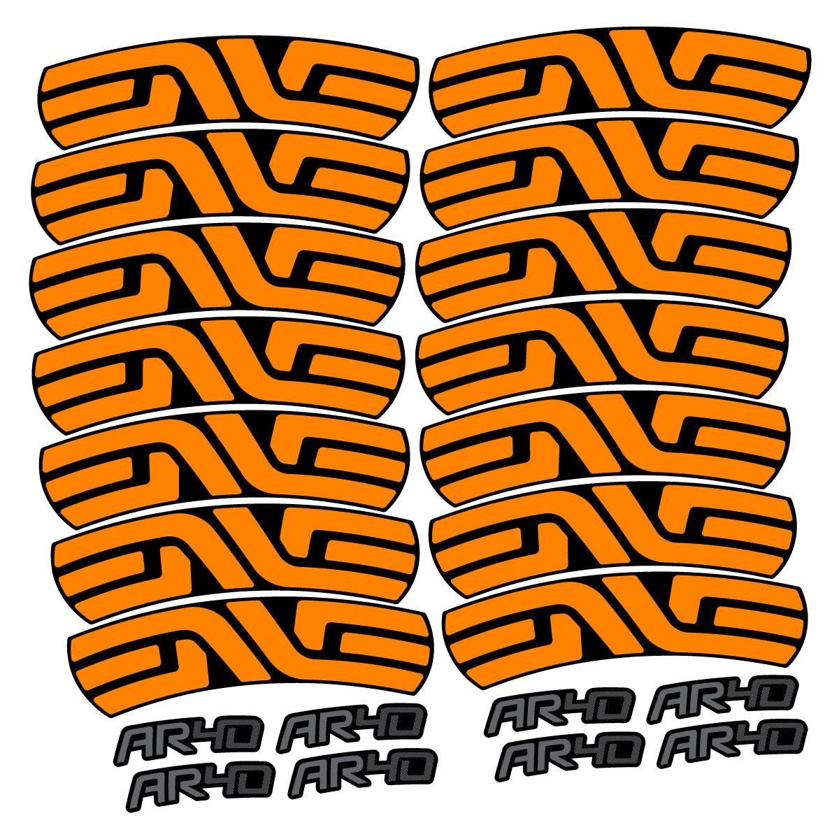 Stickers compatibles Envx AR40 2026 pour jantes route 40 mm – autocollants vinyle - Orange Clair Fluo