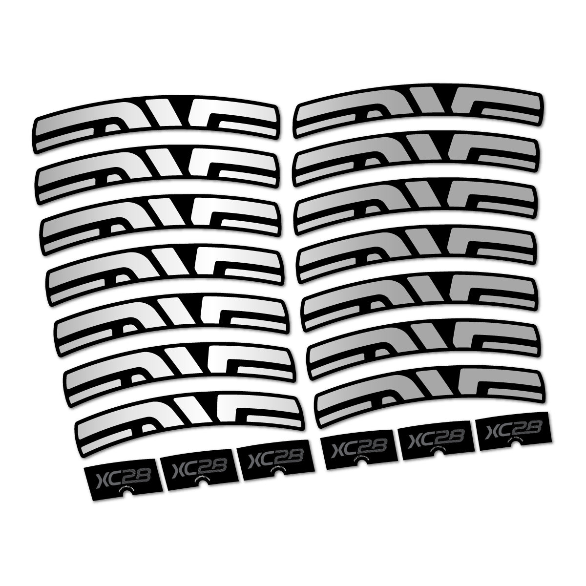 Stickers compatibles Envx XC28 2026 pour jantes route – autocollants vinyle - Argent