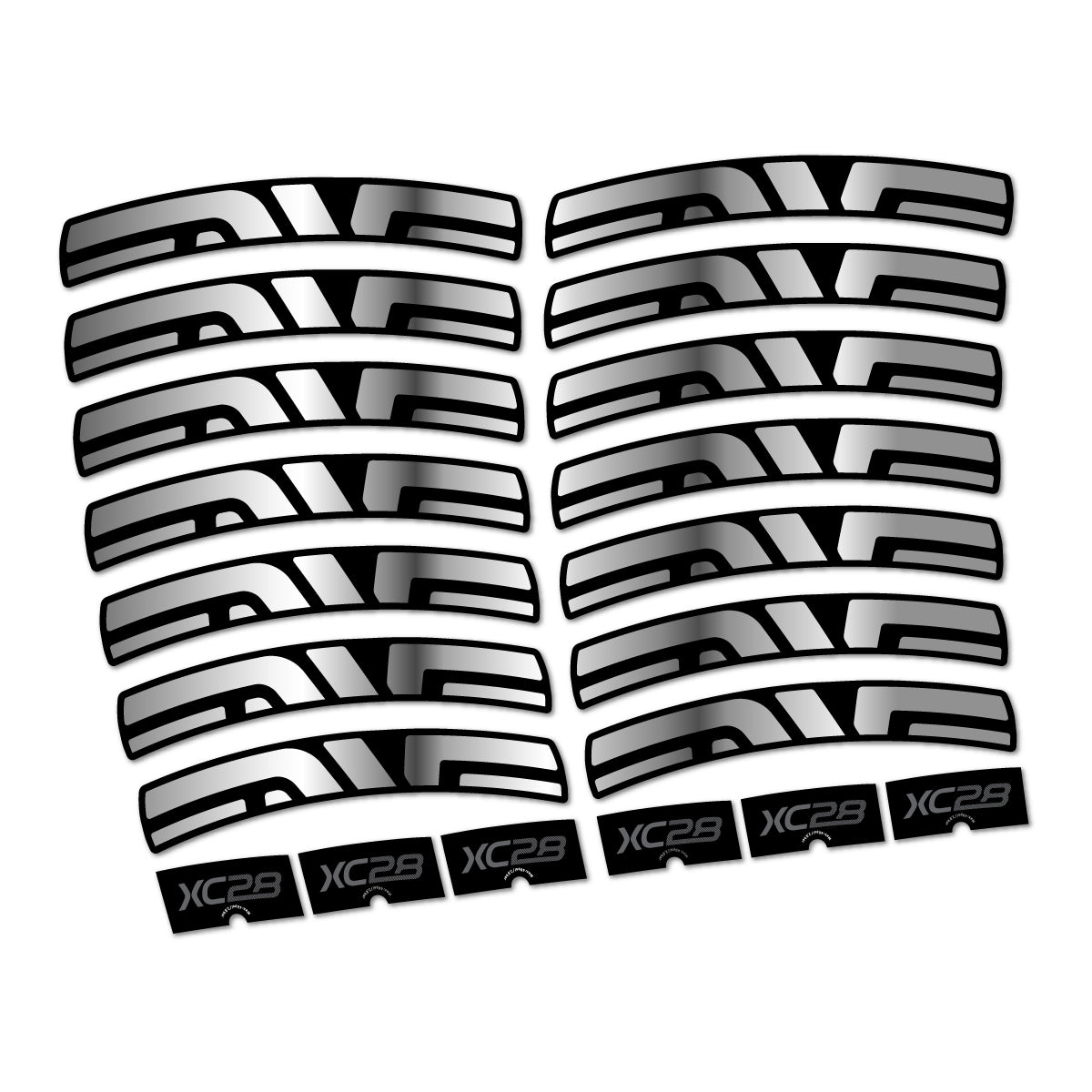 Stickers compatibles Envx XC28 2026 pour jantes route – autocollants vinyle - Argent Chromé