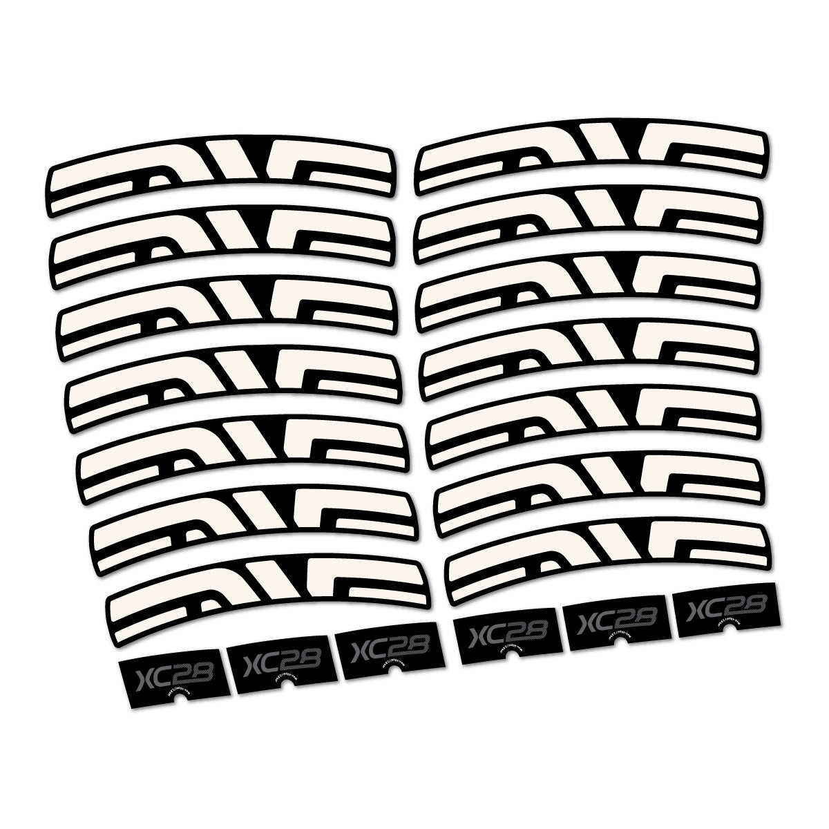 Stickers compatibles Envx XC28 2026 pour jantes route – autocollants vinyle - Blanc Cassé
