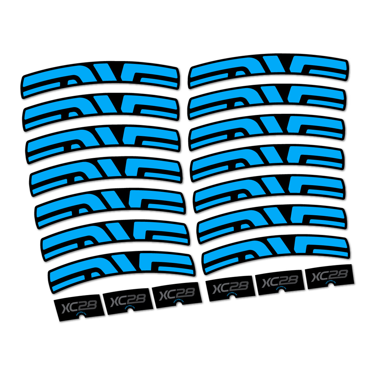 Stickers compatibles Envx XC28 2026 pour jantes route – autocollants vinyle - Bleu Ciel