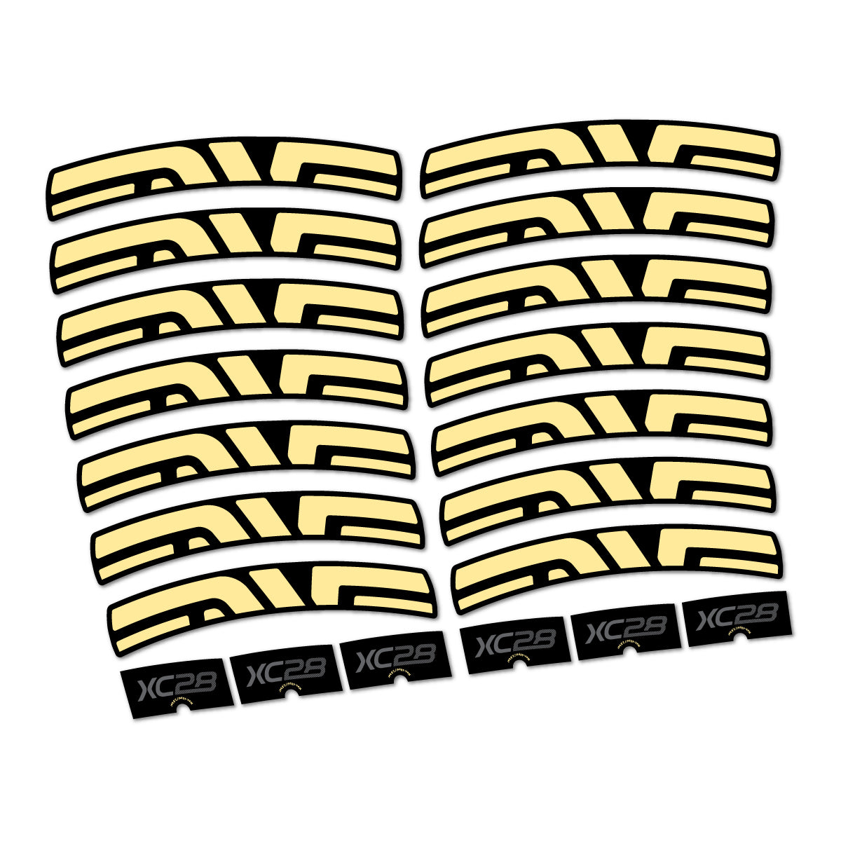 Stickers compatibles Envx XC28 2026 pour jantes route – autocollants vinyle - Crème