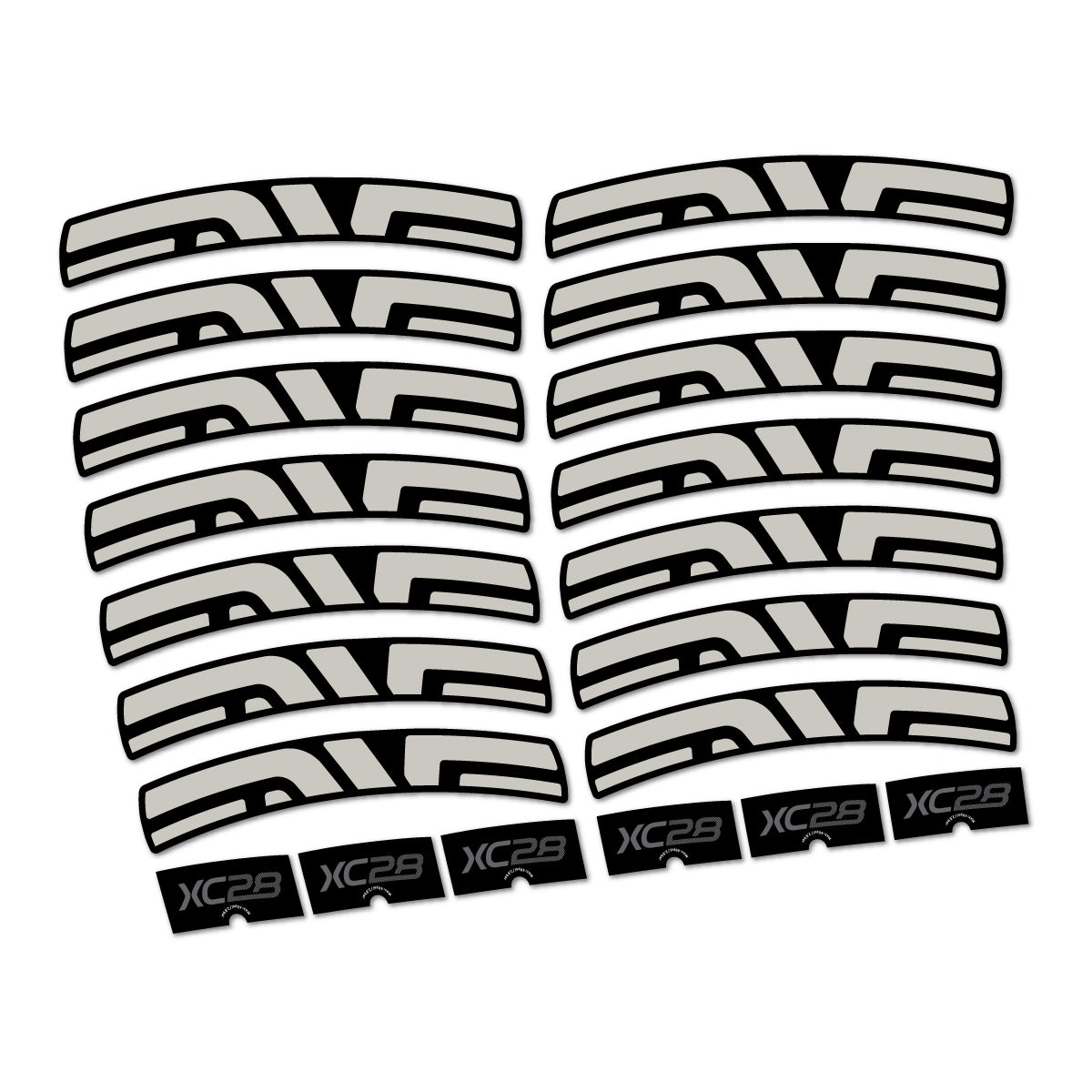 Stickers compatibles Envx XC28 2026 pour jantes route – autocollants vinyle - Gris Pastel
