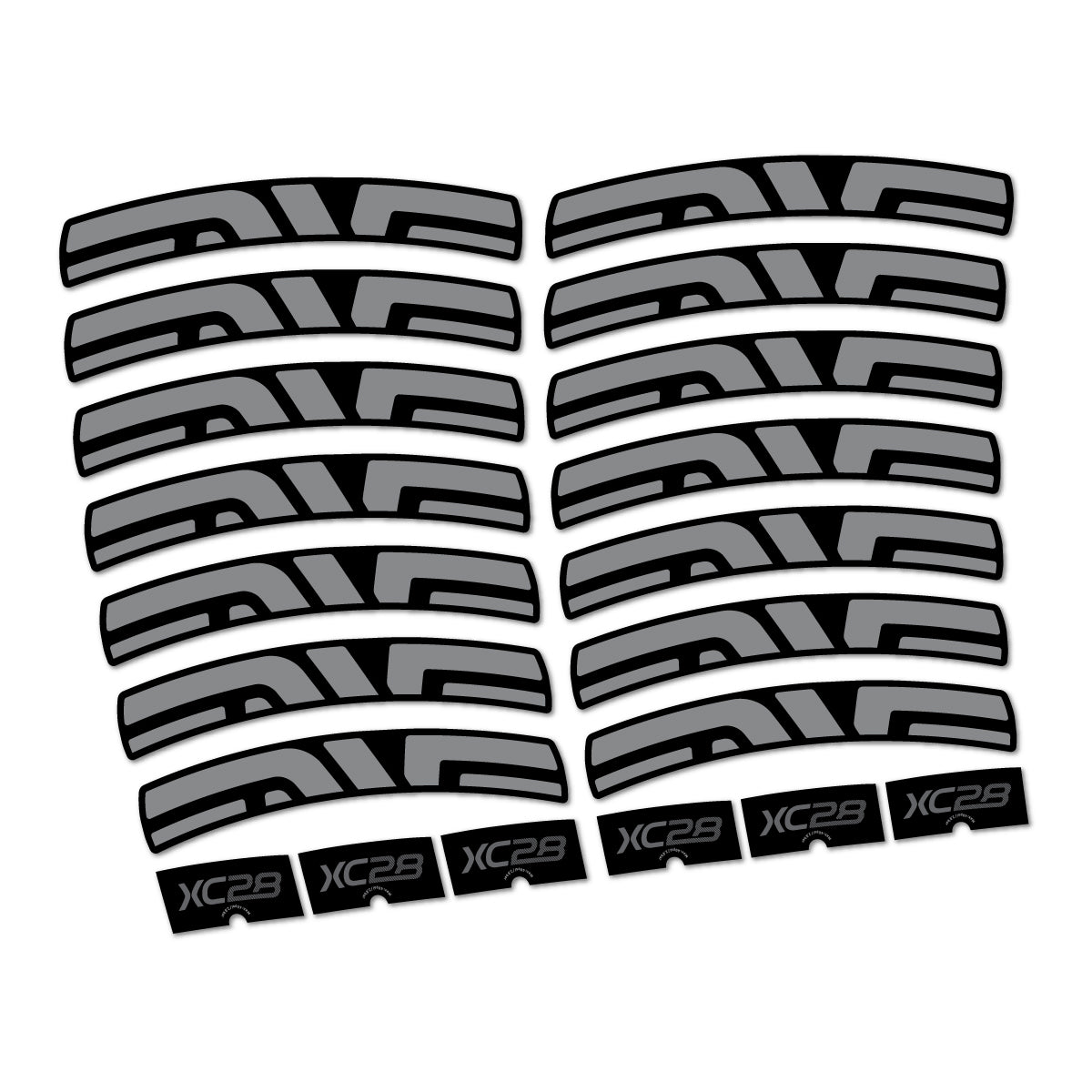 Stickers compatibles Envx XC28 2026 pour jantes route – autocollants vinyle - Gris Souris
