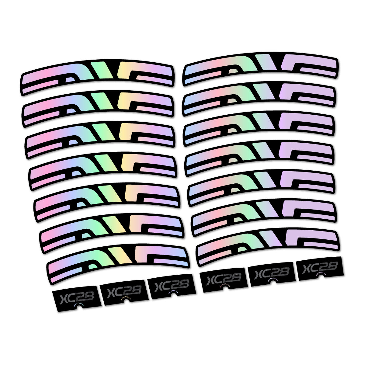 Stickers compatibles Envx XC28 2026 pour jantes route – autocollants vinyle - Holographique