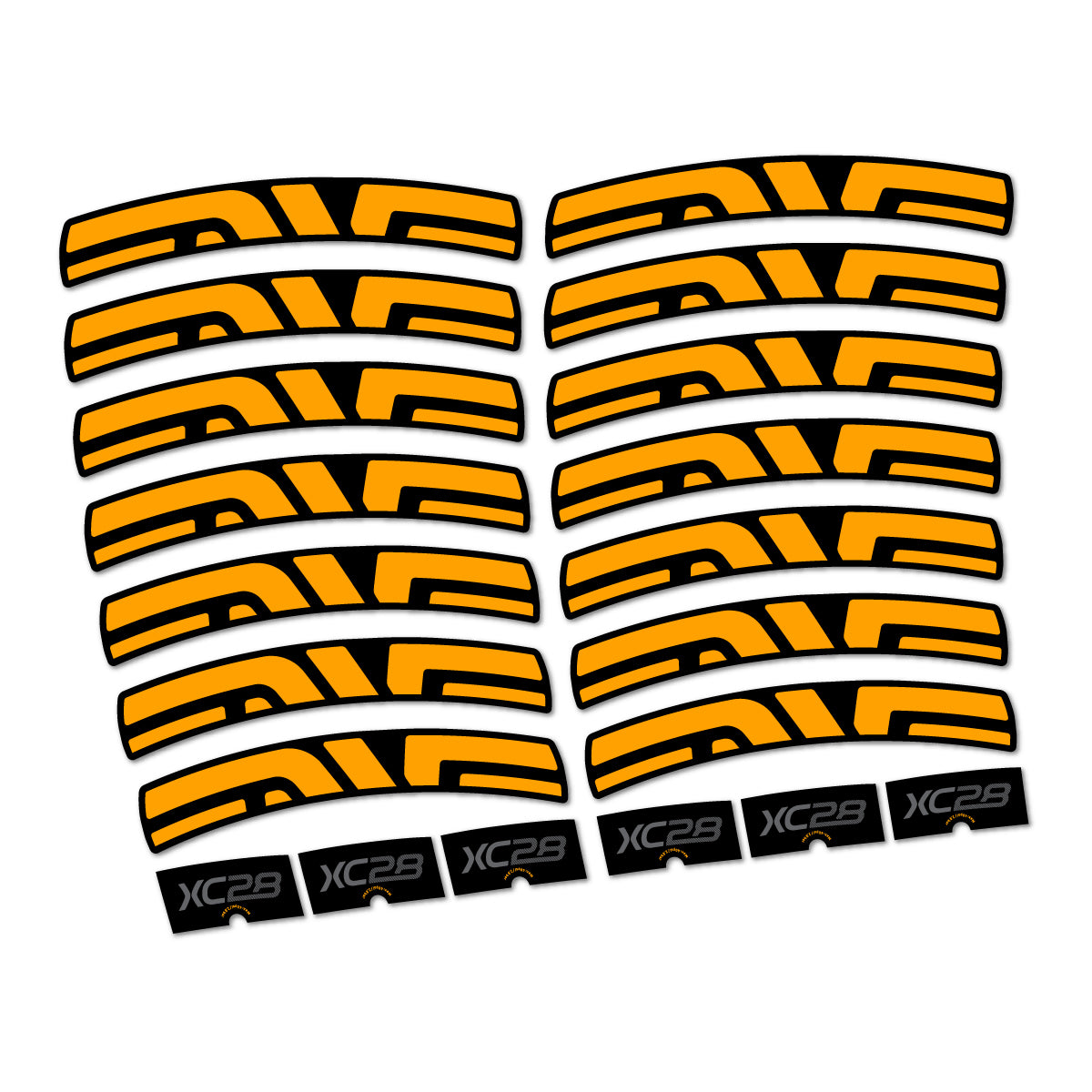 Stickers compatibles Envx XC28 2026 pour jantes route – autocollants vinyle - Jaune Orangé