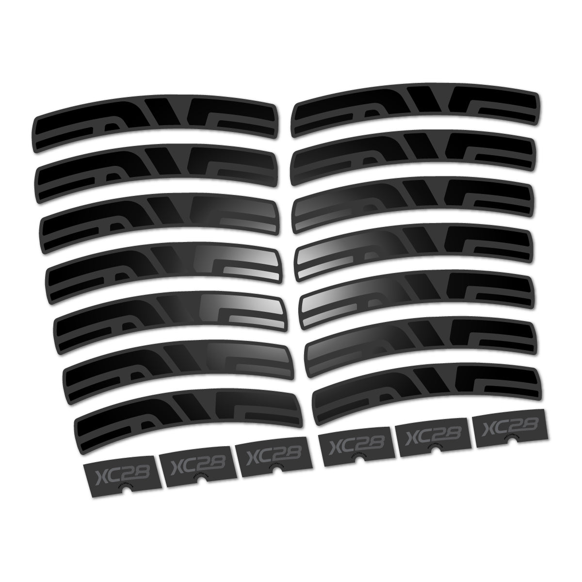 Stickers compatibles Envx XC28 2026 pour jantes route – autocollants vinyle - Noir