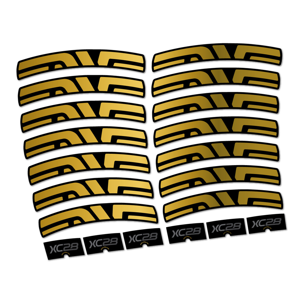 Stickers compatibles Envx XC28 2026 pour jantes route – autocollants vinyle - Or