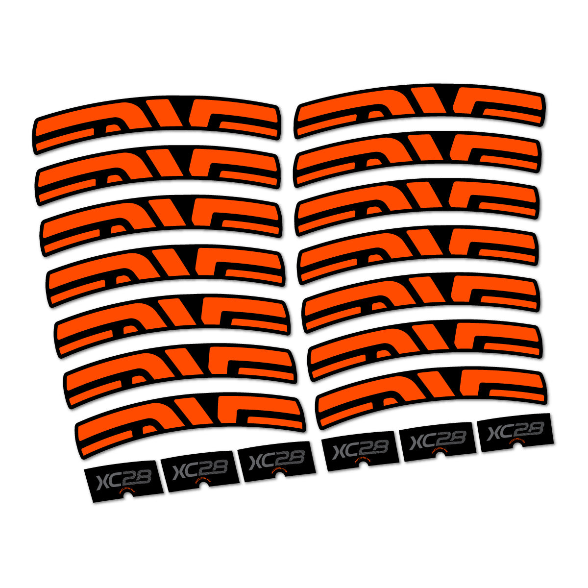 Stickers compatibles Envx XC28 2026 pour jantes route – autocollants vinyle - Orange Fluo