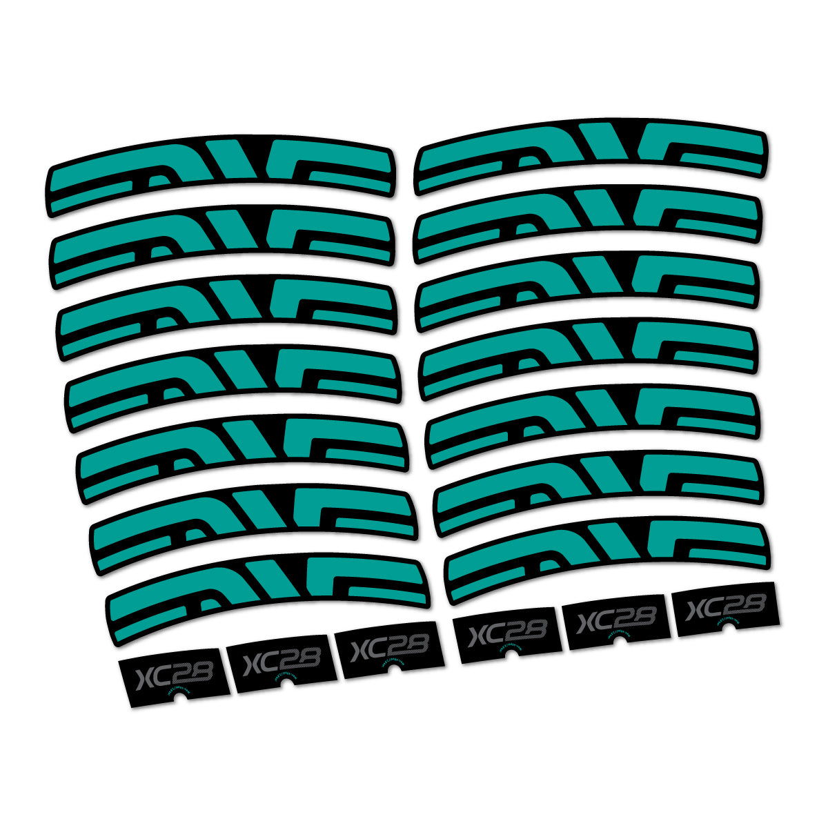 Stickers compatibles Envx XC28 2026 pour jantes route – autocollants vinyle - Pétrole