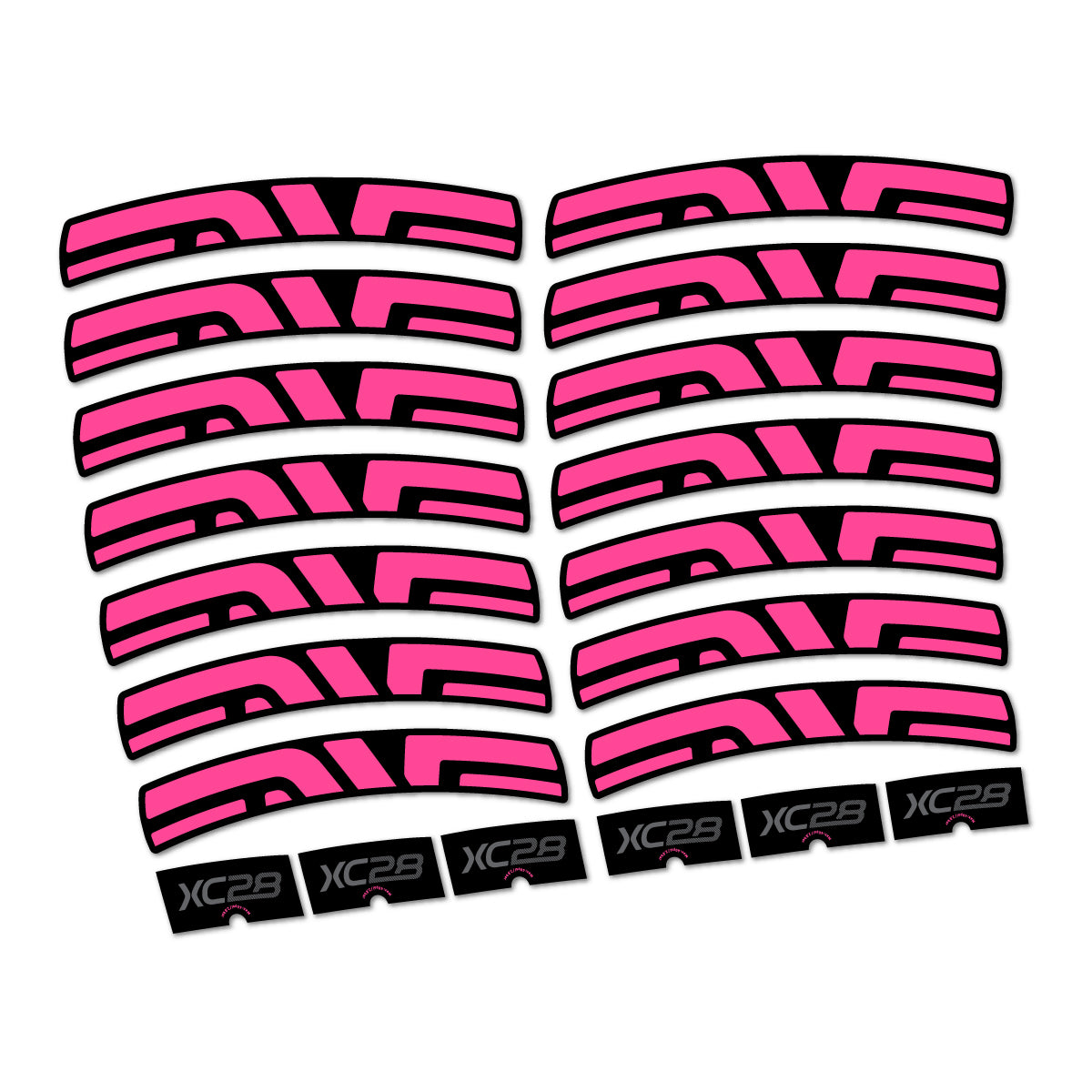 Stickers compatibles Envx XC28 2026 pour jantes route – autocollants vinyle - Rose Bonbon