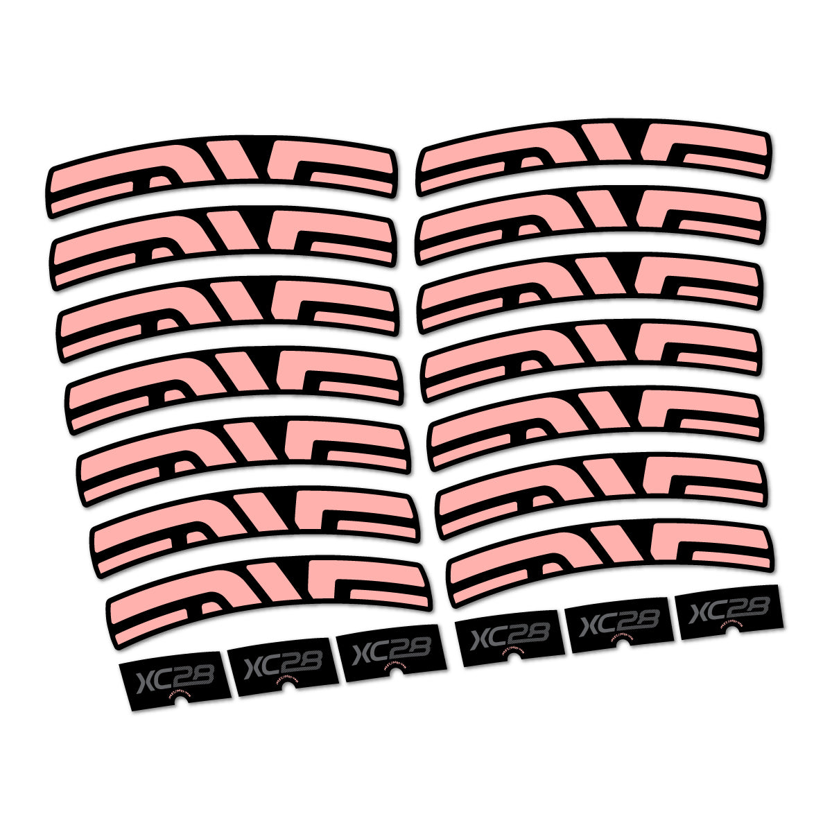 Stickers compatibles Envx XC28 2026 pour jantes route – autocollants vinyle - Rose Saumon