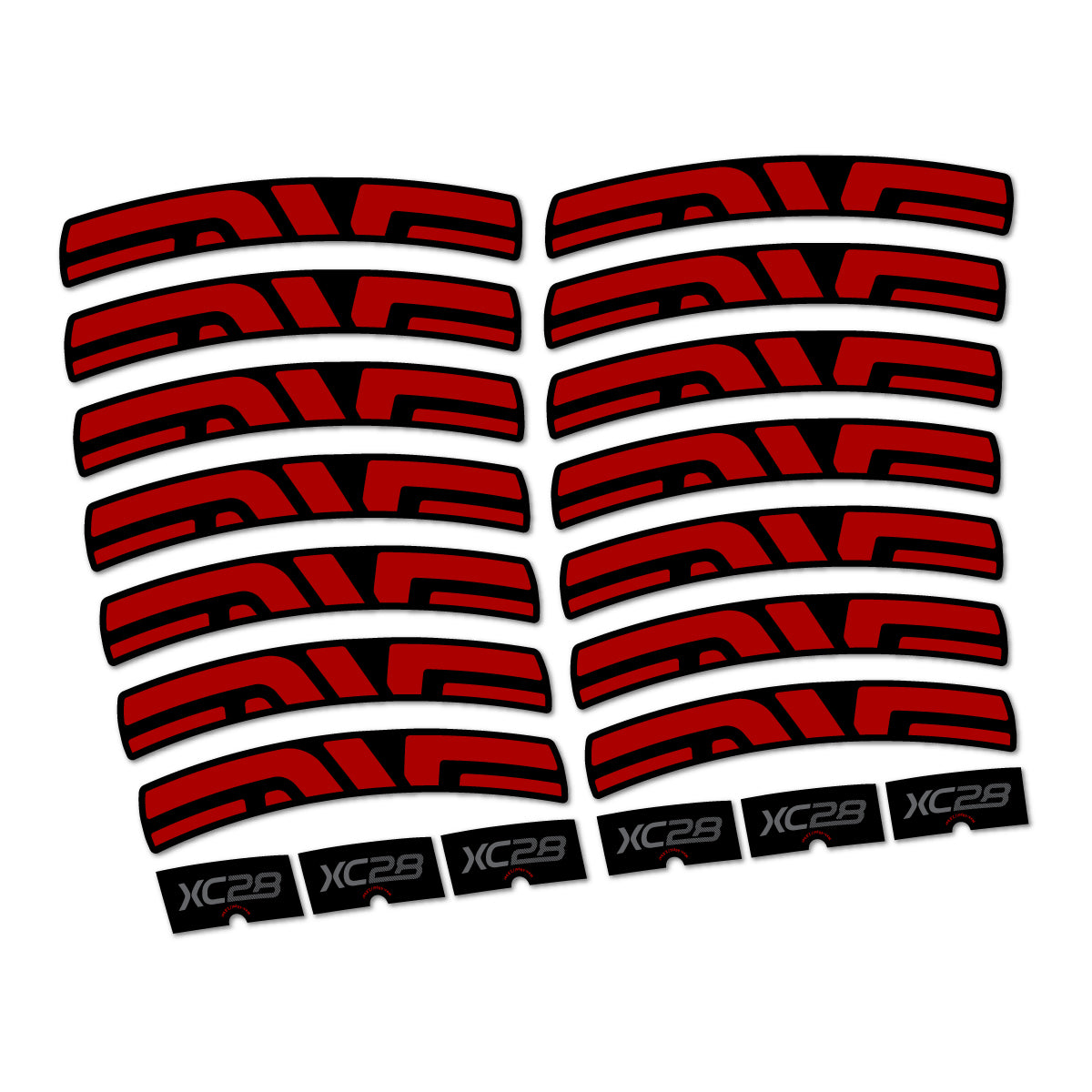 Stickers compatibles Envx XC28 2026 pour jantes route – autocollants vinyle - Rouge Foncé
