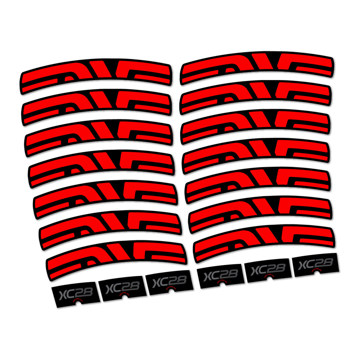 Stickers compatibles Envx XC28 2026 pour jantes route – autocollants vinyle - Rouge Orangé
