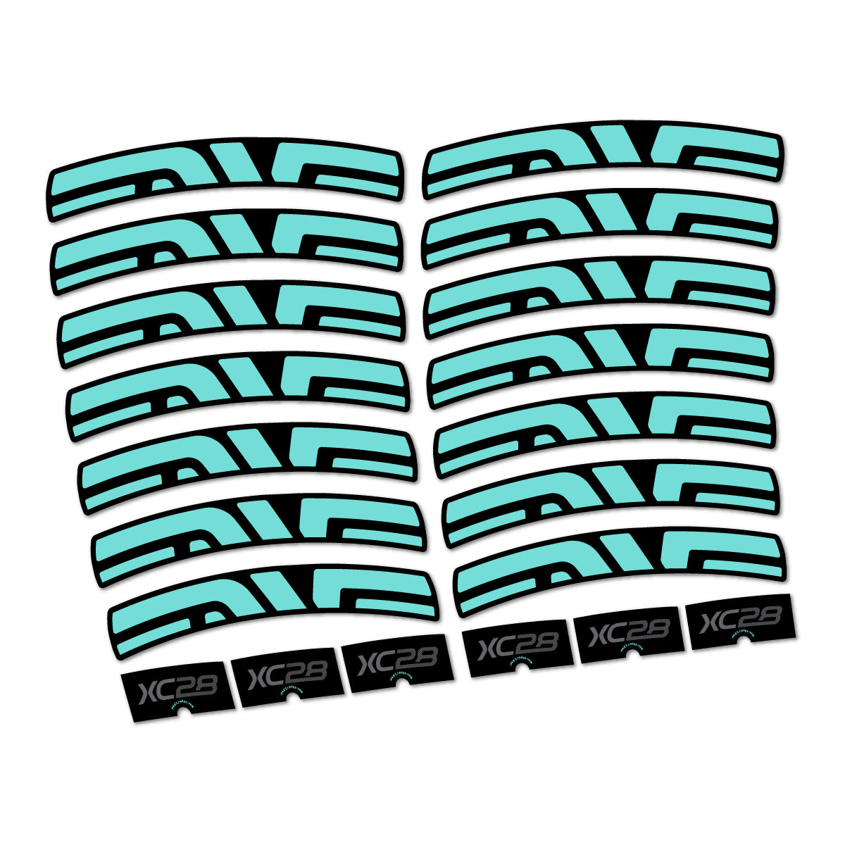 Stickers compatibles Envx XC28 2026 pour jantes route – autocollants vinyle - Turquoise Clair