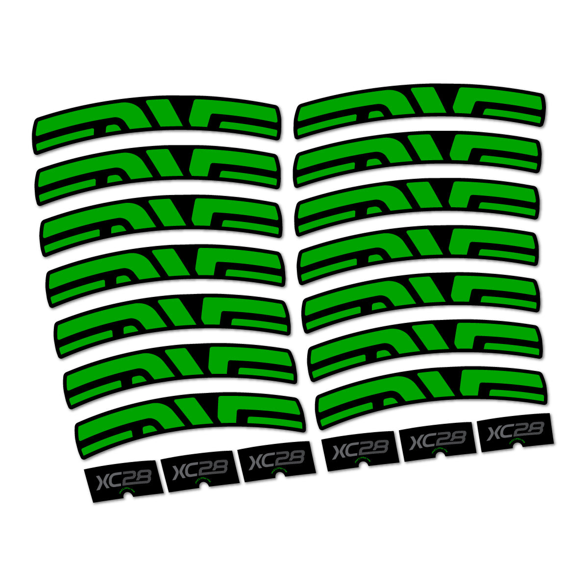 Stickers compatibles Envx XC28 2026 pour jantes route – autocollants vinyle - Vert