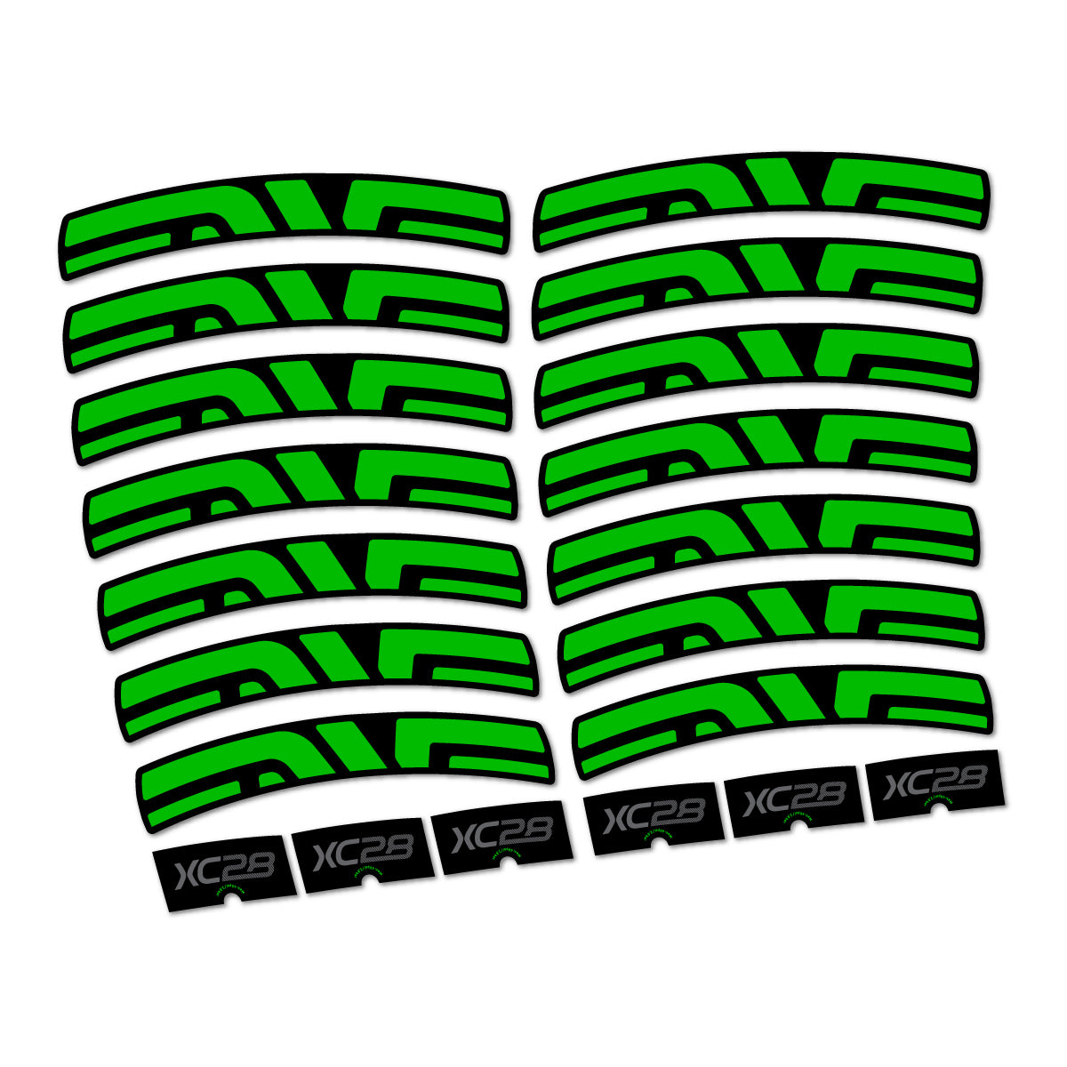 Stickers compatibles Envx XC28 2026 pour jantes route – autocollants vinyle - Vert Herbe