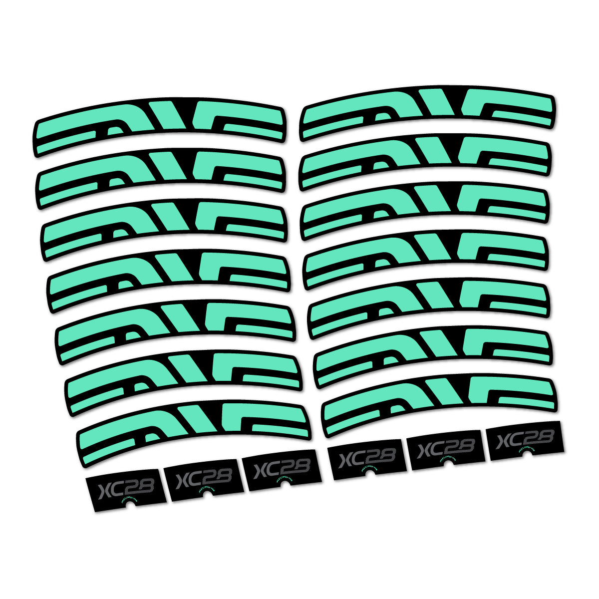 Stickers compatibles Envx XC28 2026 pour jantes route – autocollants vinyle - Vert Menthe