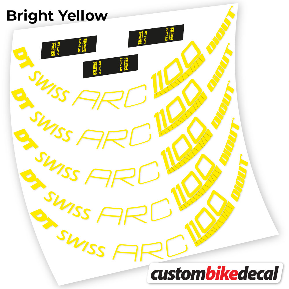 Yellow decal for DT Swiss ARC 1100 Dicut 80 road wheel 80mm – bike sticker vinyl