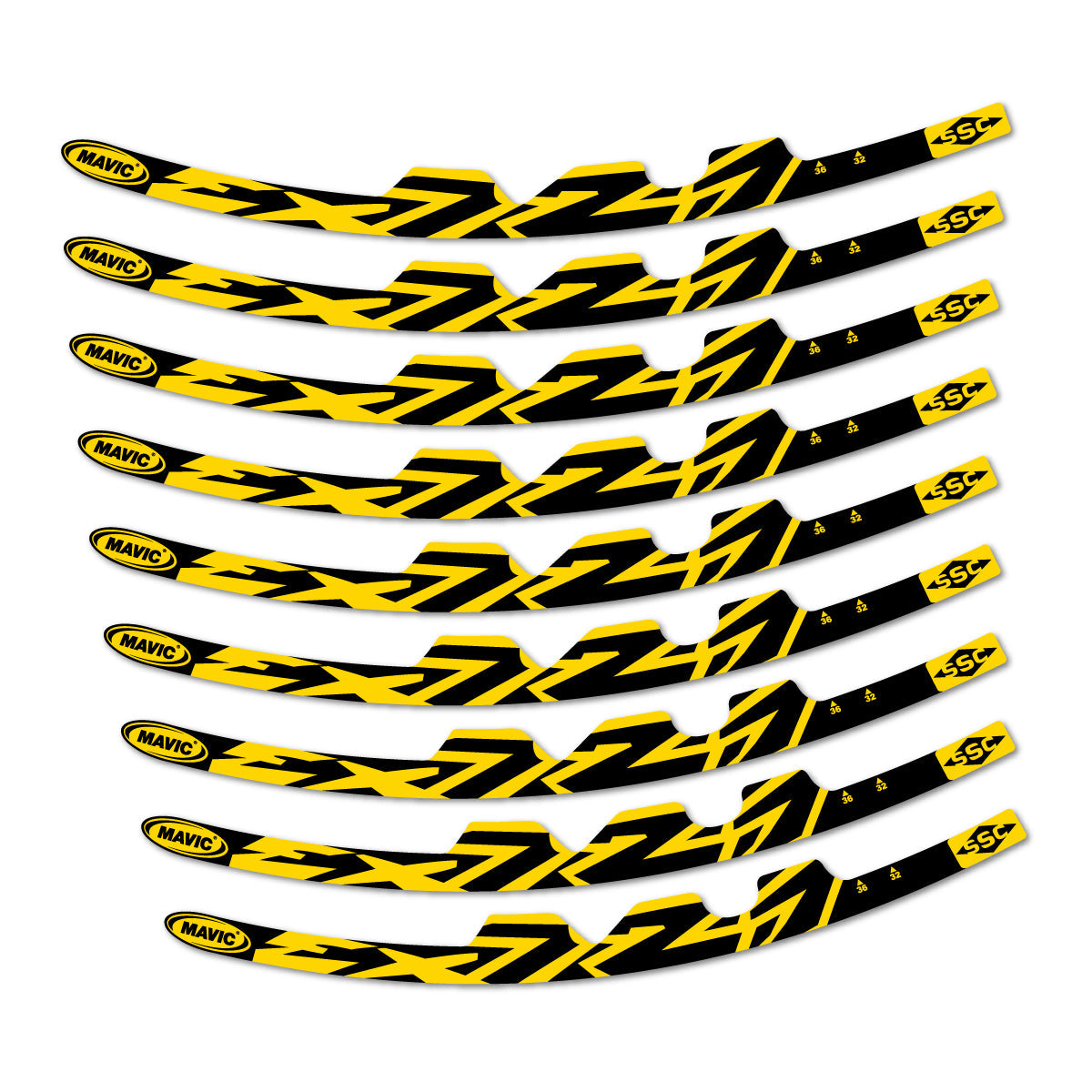 Banana Yellow decal for Mavic EX721 2010-2026 road wheel – bike sticker vinyl